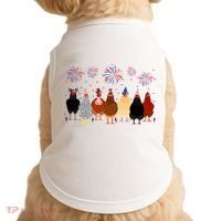 Happy 4th Of July Independence Day Fireworks Chicken Hen Farmer Doggie Tank thumb 0