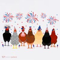 Happy 4th Of July Independence Day Fireworks Chicken Hen Farmer Women's Hoodie thumb 2