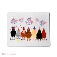 Happy 4th Of July Independence Day Fireworks Chicken Hen Farmer Mousepad thumb 0
