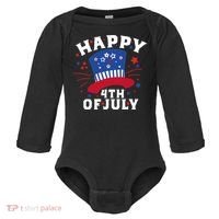 Happy 4th Of July Festive Celebration Baby Long Sleeve Bodysuit thumb 0