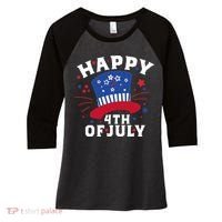 Happy 4th Of July Festive Celebration Women's Tri-Blend 3/4-Sleeve Raglan Shirt thumb 0