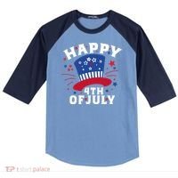 Happy 4th Of July Festive Celebration Raglan Baseball Sleeve Shirt thumb 0