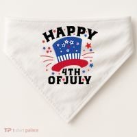 Happy 4th Of July Festive Celebration USA-Made Doggie Bandana thumb 0