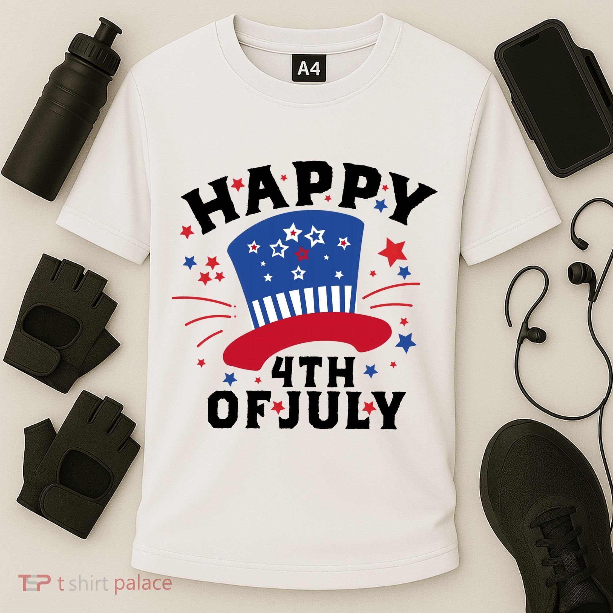 Happy 4th Of July Festive Celebration Cooling Performance Crew T-Shirt