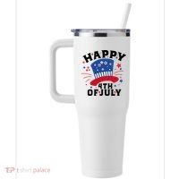 Happy 4th Of July Festive Celebration 40oz Vacuum Insulated Stainless Steel Travel Tumbler thumb 2