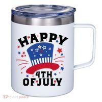 Happy 4th Of July Festive Celebration 12oz Stainless Steel Coffee Mug thumb 0