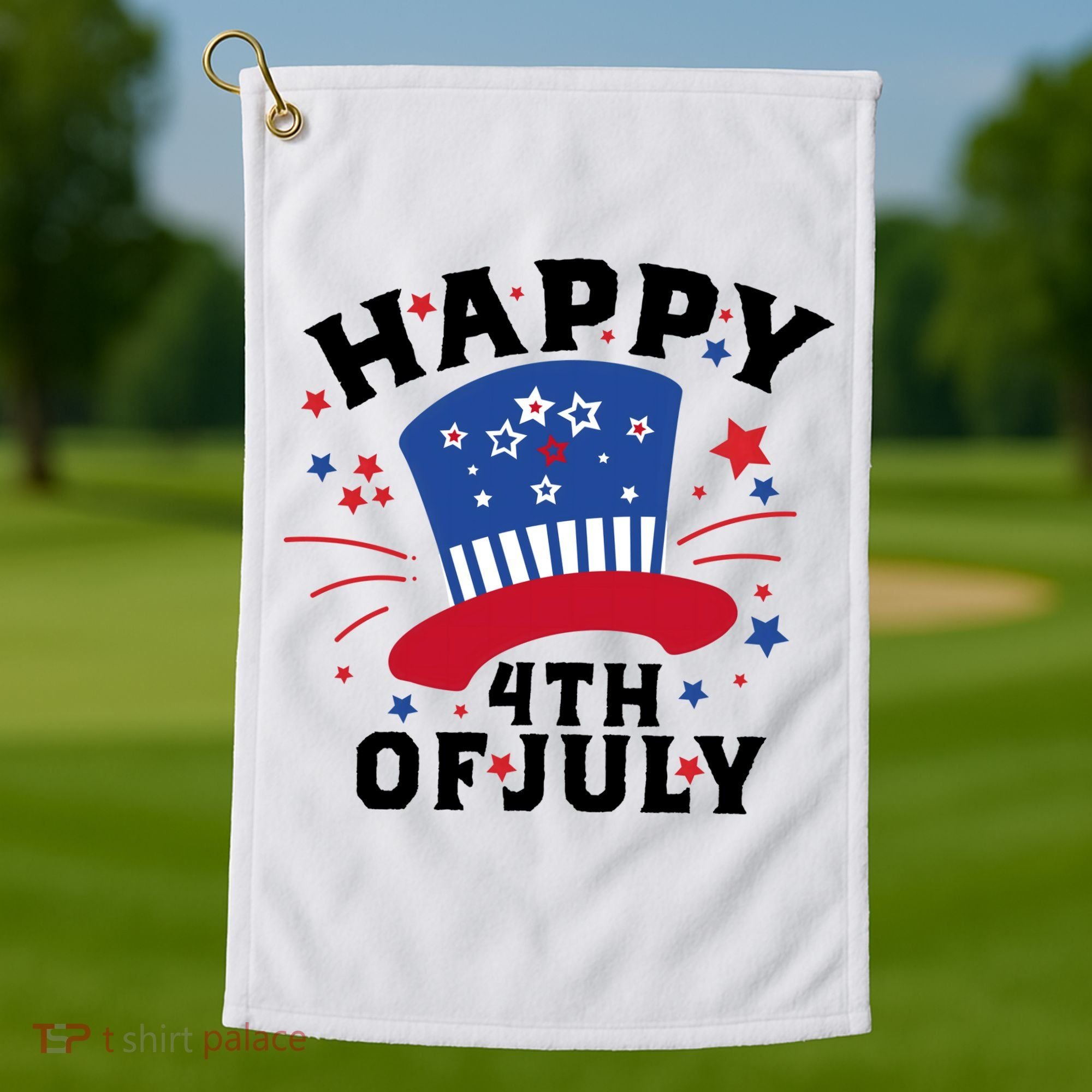 Happy 4th Of July Festive Celebration Golf Towel
