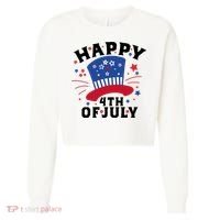 Happy 4th Of July Festive Celebration Cropped Pullover Crew thumb 0