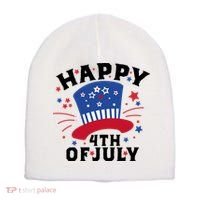 Happy 4th Of July Festive Celebration Short Acrylic Beanie thumb 0