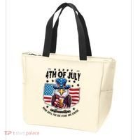 Happy 4th Of July Stars Stripes Usa Bald Eagle Beer Drinking Tote Bag thumb 3