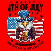 Happy 4th Of July Stars Stripes Usa Bald Eagle Beer Drinking Santa Hat thumb 1