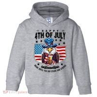 Happy 4th Of July Stars Stripes Usa Bald Eagle Beer Drinking Toddler Hoodie thumb 0