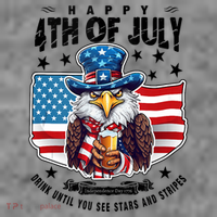 Happy 4th Of July Stars Stripes Usa Bald Eagle Beer Drinking Toddler Hoodie thumb 2