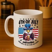 Happy 4th Of July Stars Stripes Usa Bald Eagle Beer Drinking Coffee Mug thumb 4
