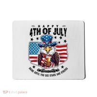 Happy 4th Of July Stars Stripes Usa Bald Eagle Beer Drinking Mousepad thumb 0