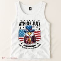 Happy 4th Of July Stars Stripes Usa Bald Eagle Beer Drinking Tank Top thumb 2