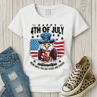 Happy 4th Of July Stars Stripes Usa Bald Eagle Beer Drinking Women's T-Shirt thumb 3