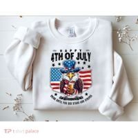 Happy 4th Of July Stars Stripes Usa Bald Eagle Beer Drinking Sweatshirt thumb 2