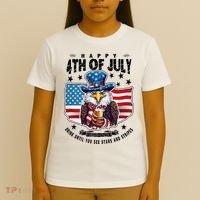 Happy 4th Of July Stars Stripes Usa Bald Eagle Beer Drinking T-Shirt thumb 4
