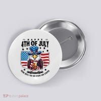 Happy 4th Of July Stars Stripes Usa Bald Eagle Beer Drinking Button thumb 0