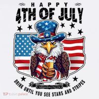 Happy 4th Of July Stars Stripes Usa Bald Eagle Beer Drinking Women's Hoodie thumb 2