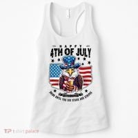 Happy 4th Of July Stars Stripes Usa Bald Eagle Beer Drinking Women's Tank Top thumb 0