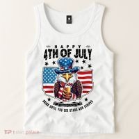 Happy 4th Of July Stars Stripes Usa Bald Eagle Beer Drinking Tank Top thumb 2