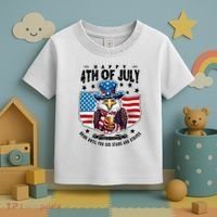 Happy 4th Of July Stars Stripes Usa Bald Eagle Beer Drinking Toddler T-Shirt thumb 3