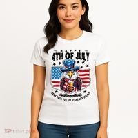 Happy 4th Of July Stars Stripes Usa Bald Eagle Beer Drinking Women's T-Shirt thumb 4