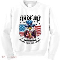Happy 4th Of July Stars Stripes Usa Bald Eagle Beer Drinking Kids Sweatshirt thumb 0