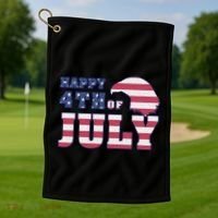 Happy 4th Of July Eagle American Golf Towel thumb 1