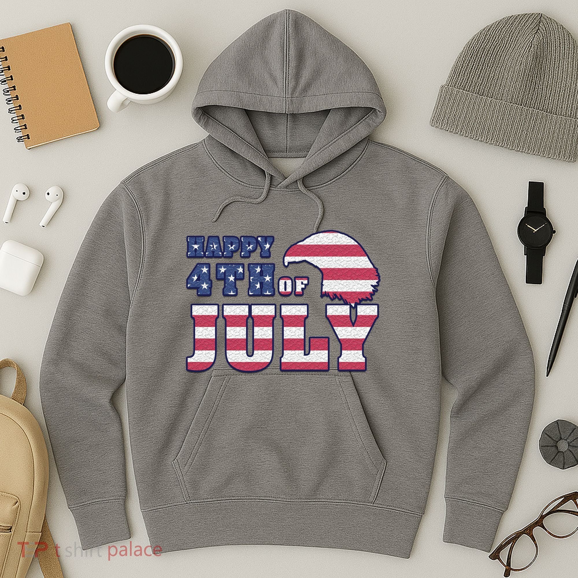 Happy 4th Of July Eagle American Hoodie