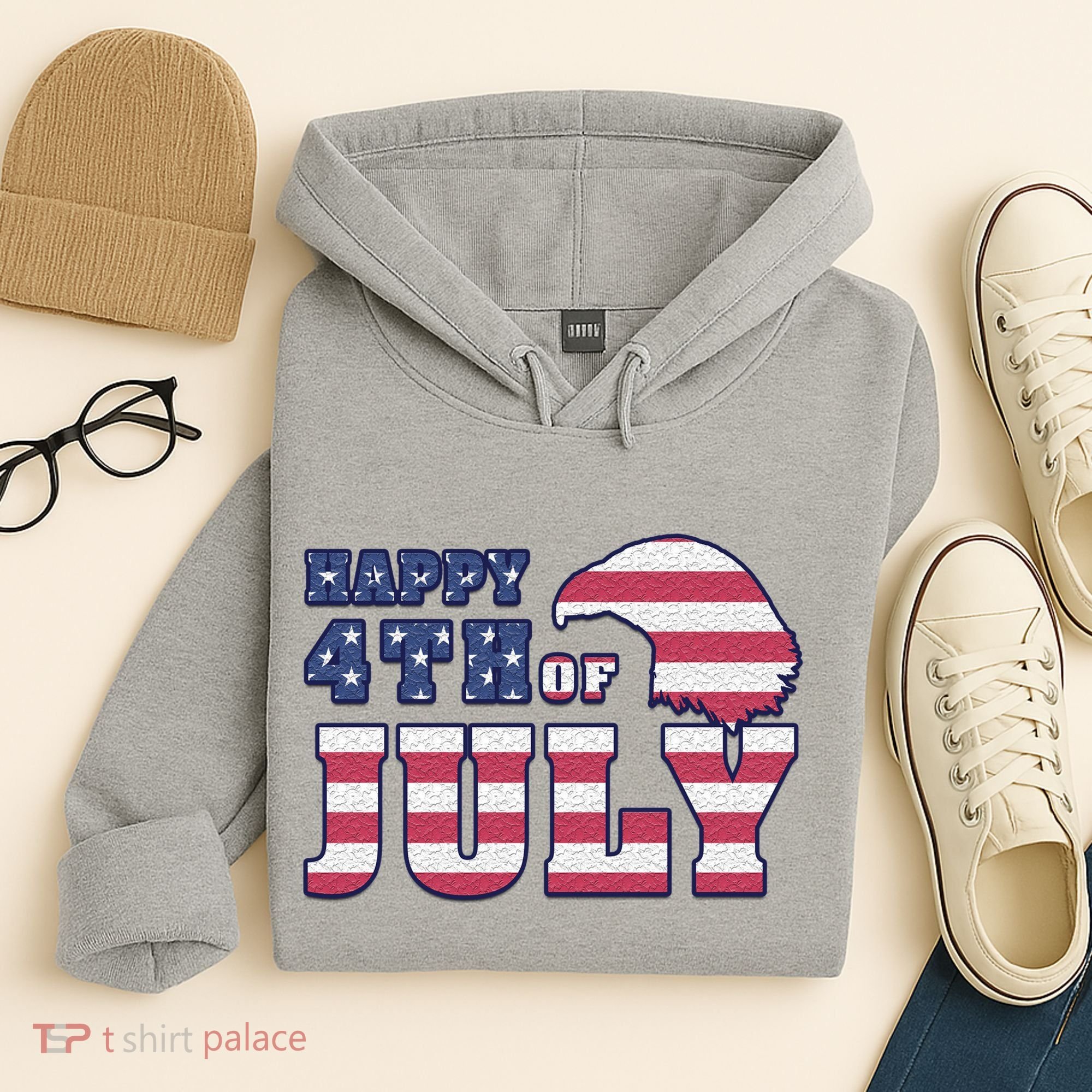 Happy 4th Of July Eagle American Hoodie