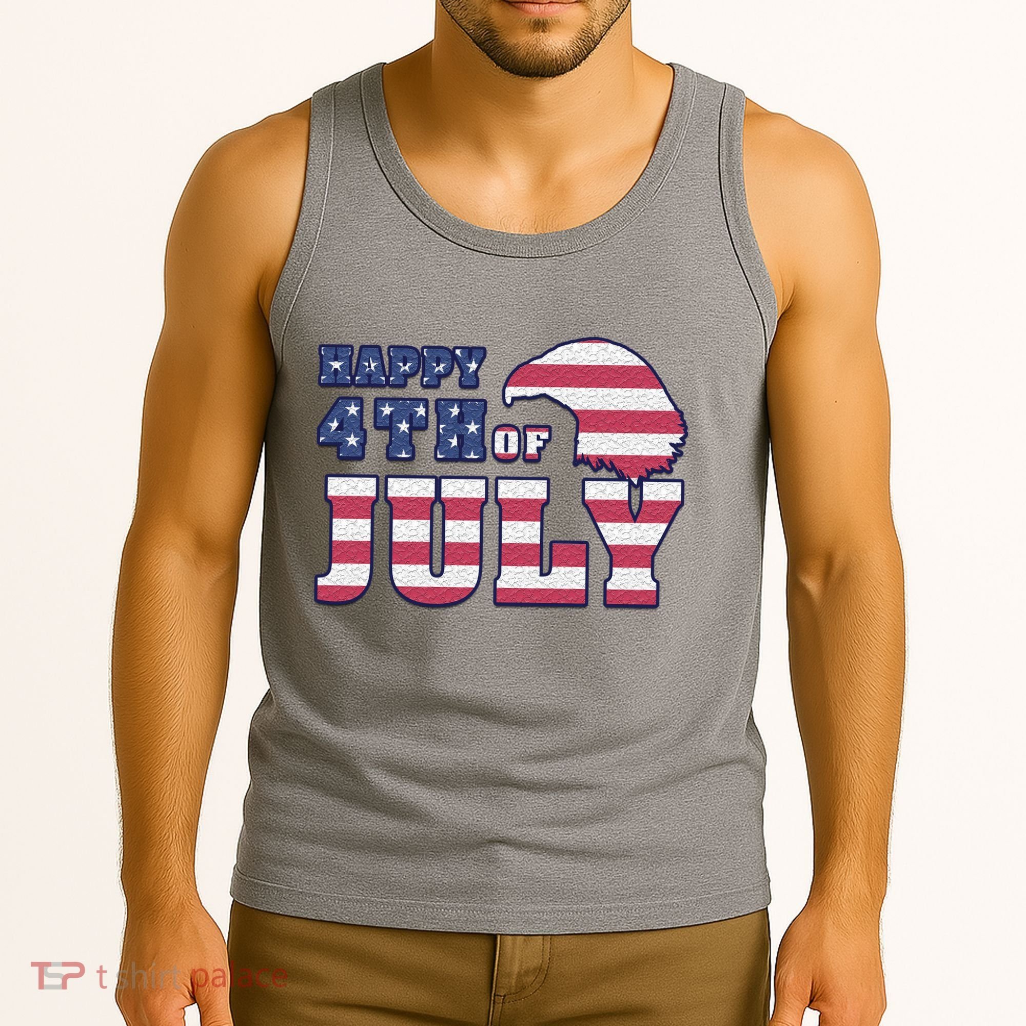 Happy 4th Of July Eagle American Tank Top