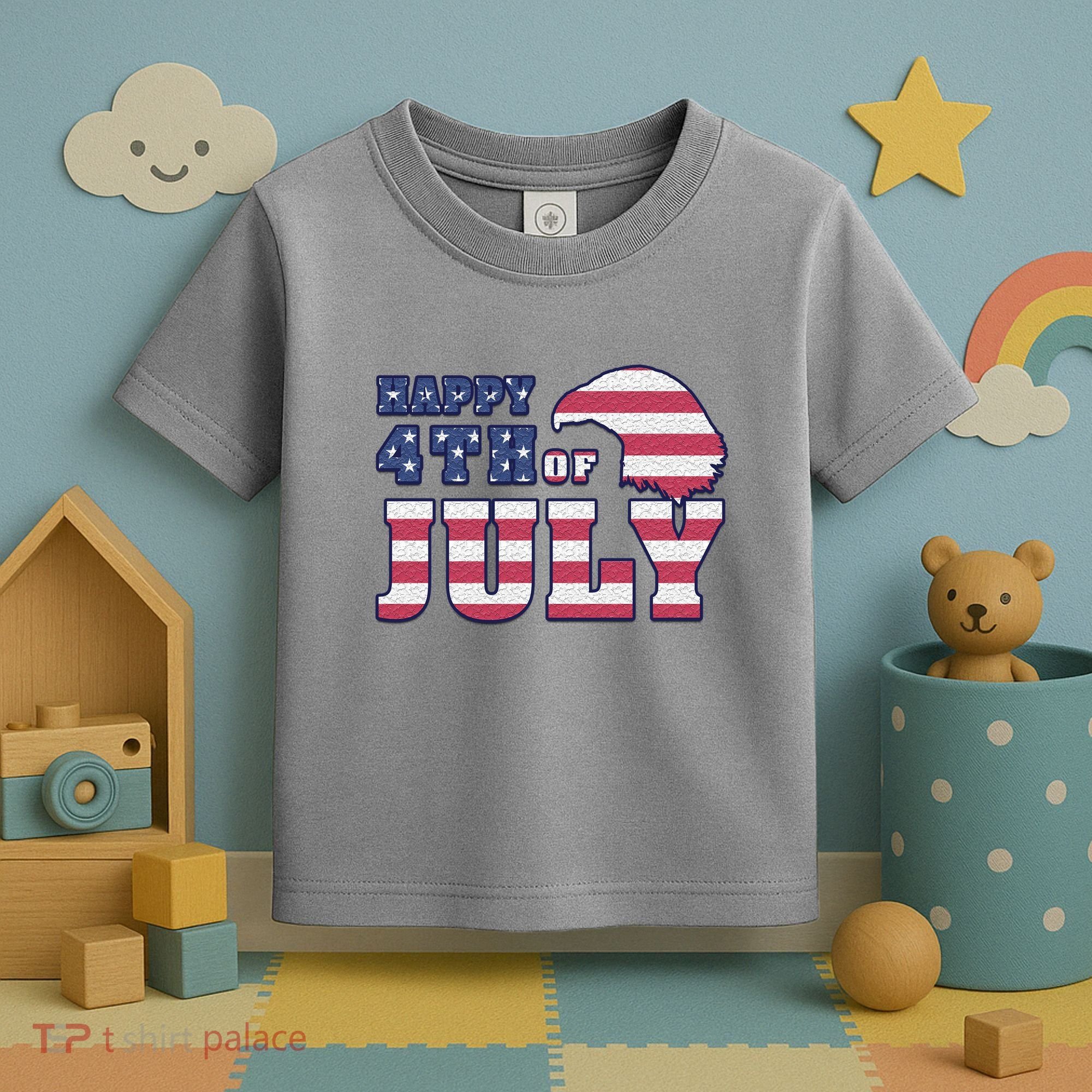 Happy 4th Of July Eagle American Toddler T-Shirt
