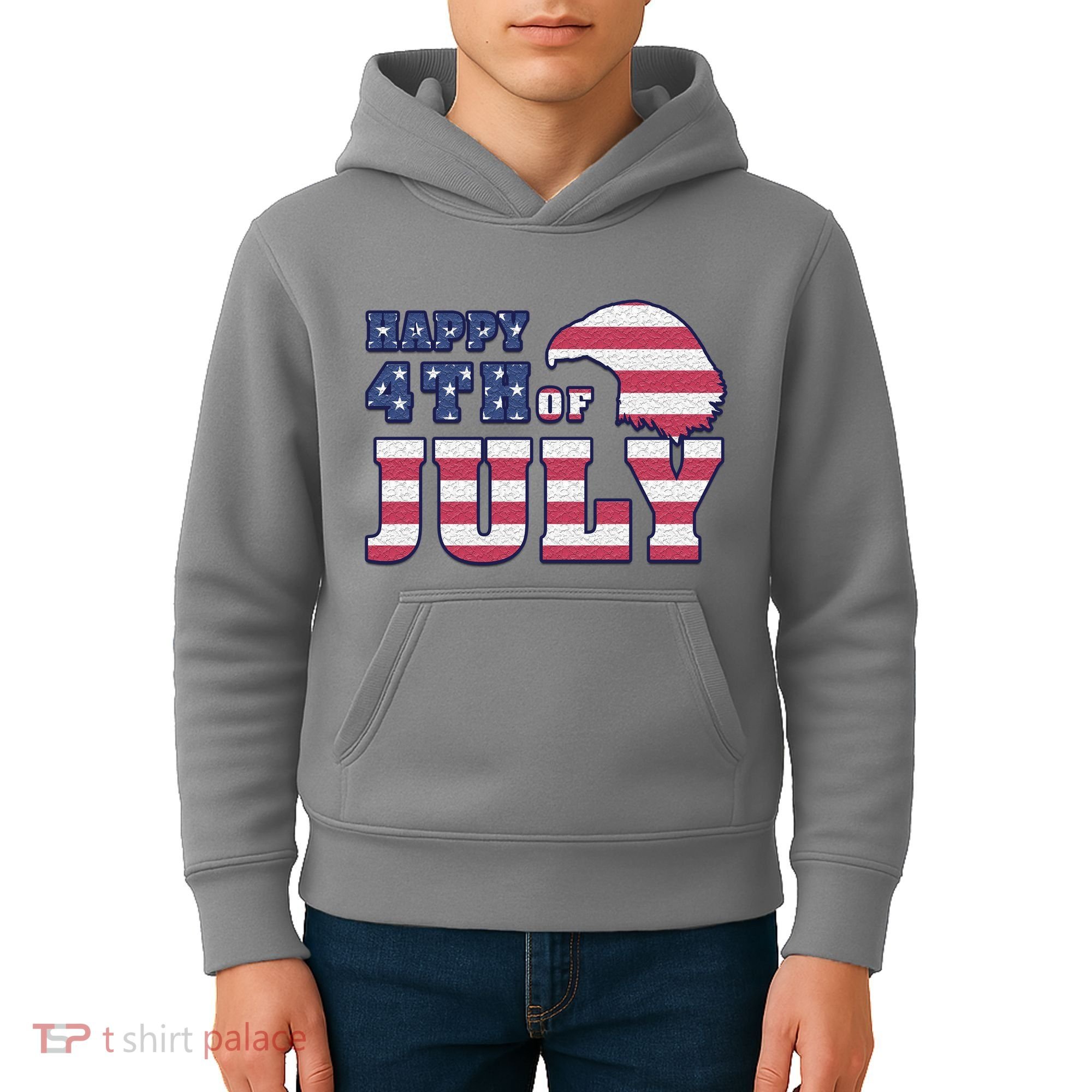 Happy 4th Of July Eagle American Kids Hoodie