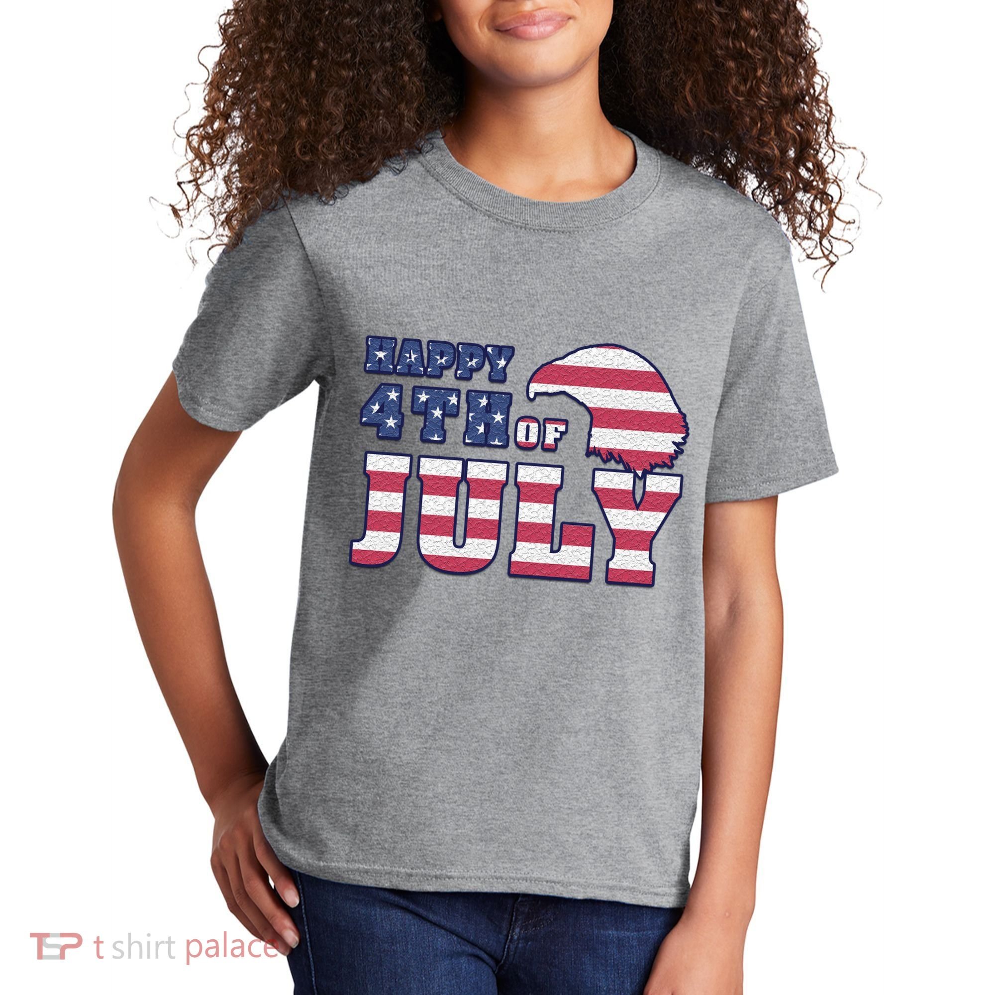 Happy 4th Of July Eagle American Kids T-Shirt