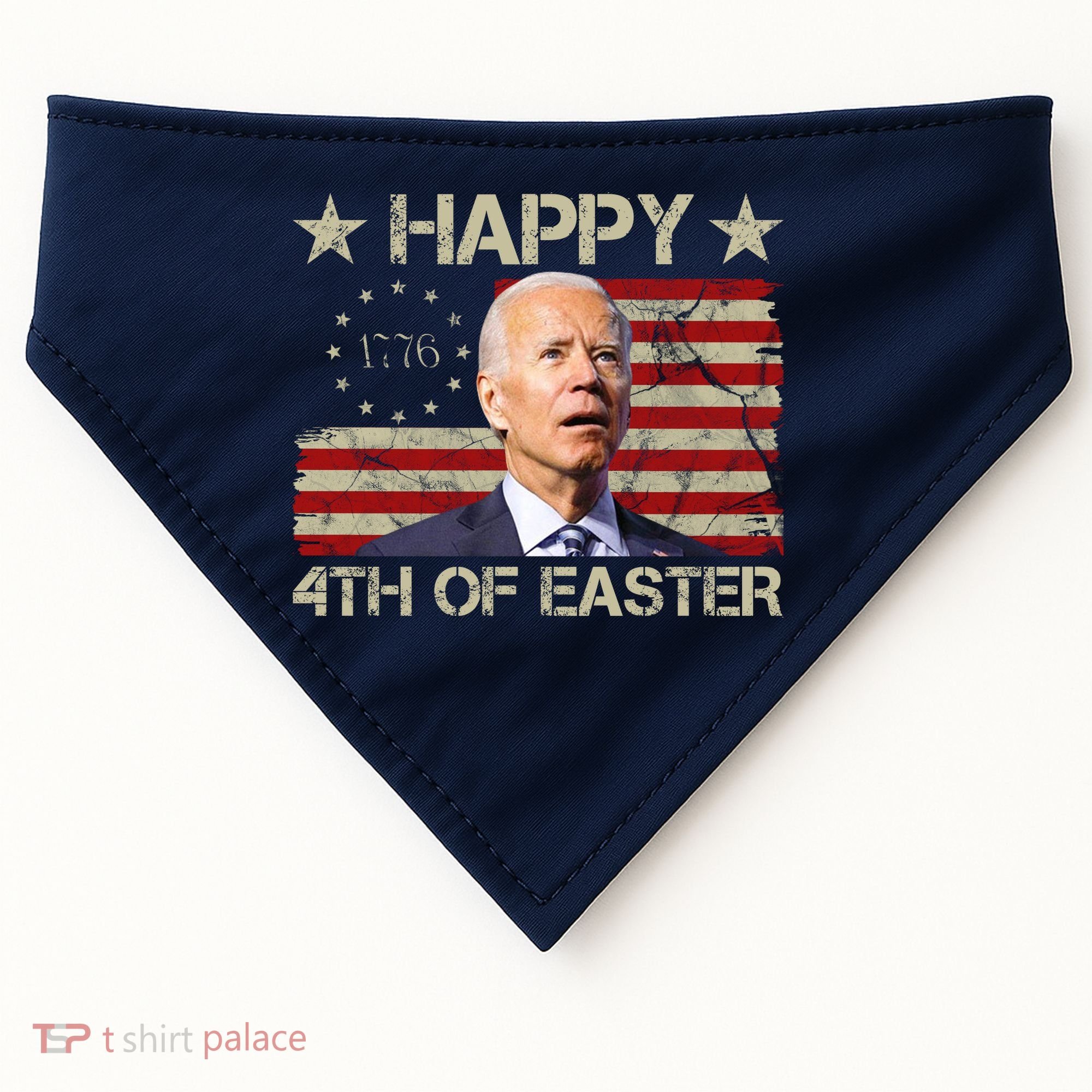 Happy 4th Of Easter Funny Usa Anti Biden USA-Made Doggie Bandana