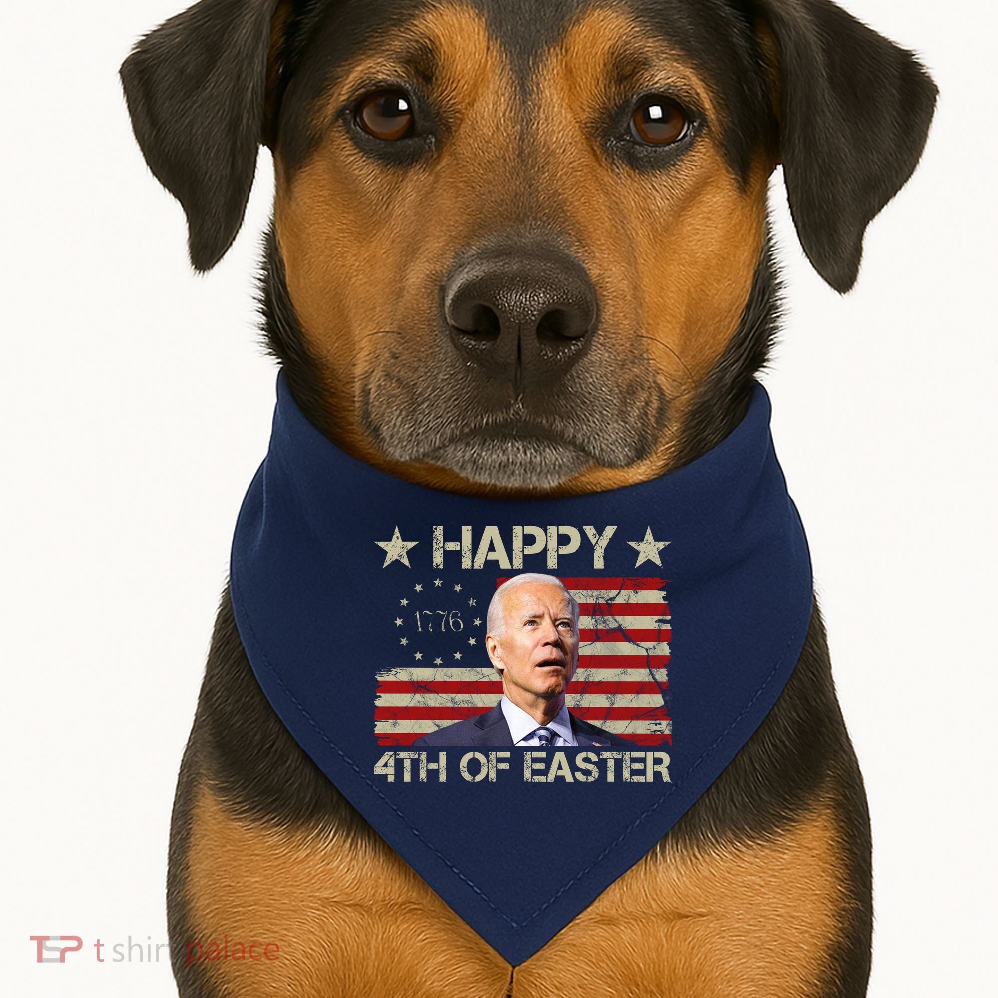 Happy 4th Of Easter Funny Usa Anti Biden USA-Made Doggie Bandana