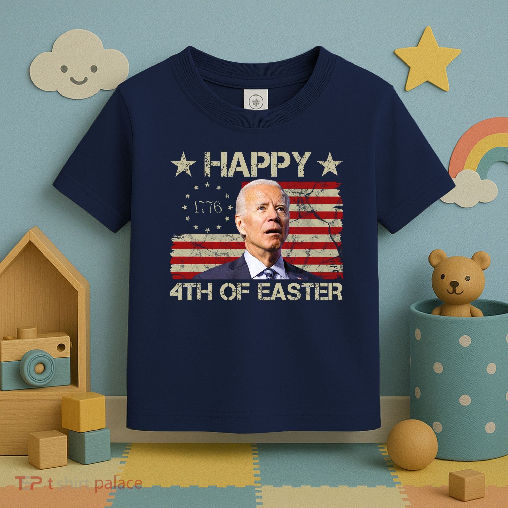 Happy 4th Of Easter Funny Usa Anti Biden Toddler T-Shirt