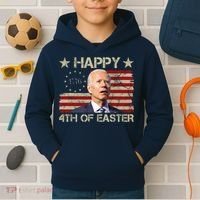 Happy 4th Of Easter Funny Usa Anti Biden Kids Hoodie thumb 2