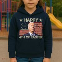 Happy 4th Of Easter Funny Usa Anti Biden Kids Hoodie thumb 3