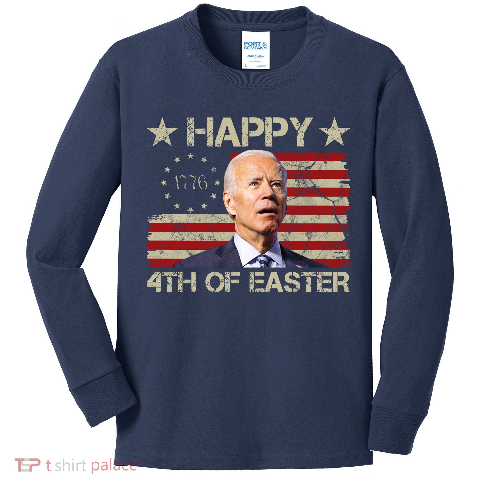 Happy 4th Of Easter Funny Usa Anti Biden Kids Long Sleeve Shirt