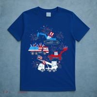 Happy 4th Of July Crane Truck Construction Toddler Boys T-Shirt thumb 5
