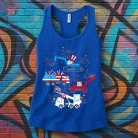 Happy 4th Of July Crane Truck Construction Toddler Boys Women's Tank Top thumb 3