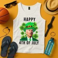 Happy 4th Of July Joe Biden Funny St Patrick's Day Tank Top thumb 4