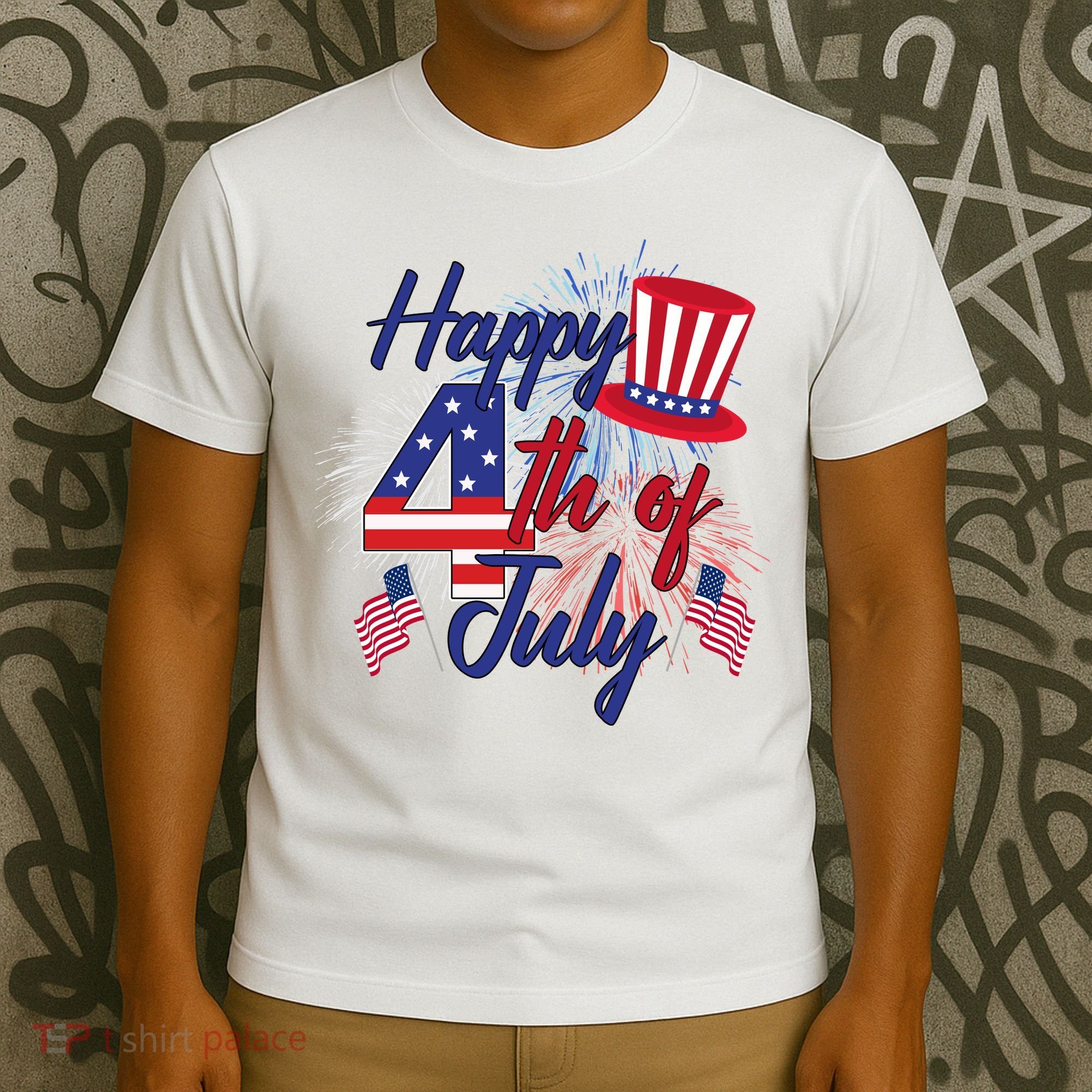 Happy 4th Of July Patriotic American Flag USA T-Shirt