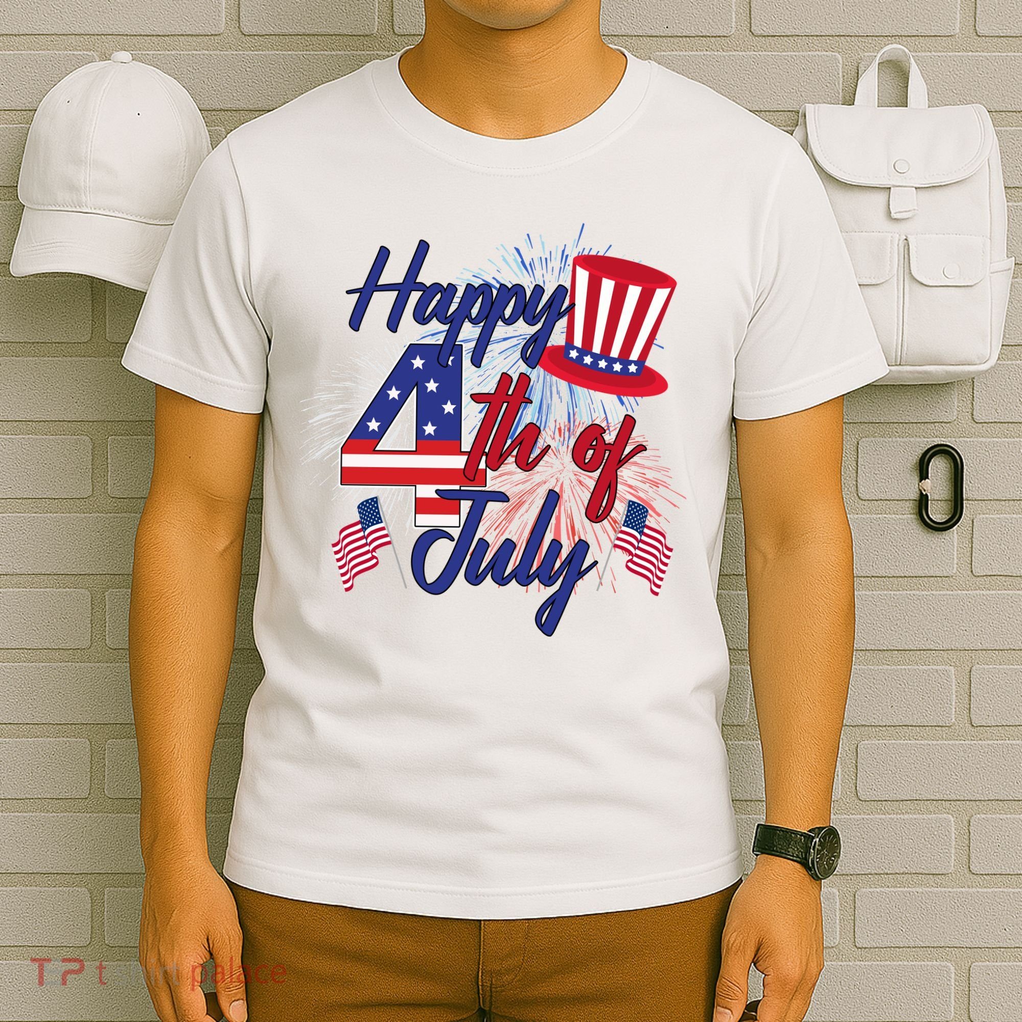 Happy 4th Of July Patriotic American Flag USA T-Shirt