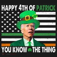 Happy 4th Of Patrick You Know The Thing Funny Biden Pom Pom 12in Knit Beanie thumb 2