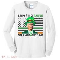 Happy 4th Of Patrick You Know The Thing Funny Biden Kids Long Sleeve Shirt thumb 0